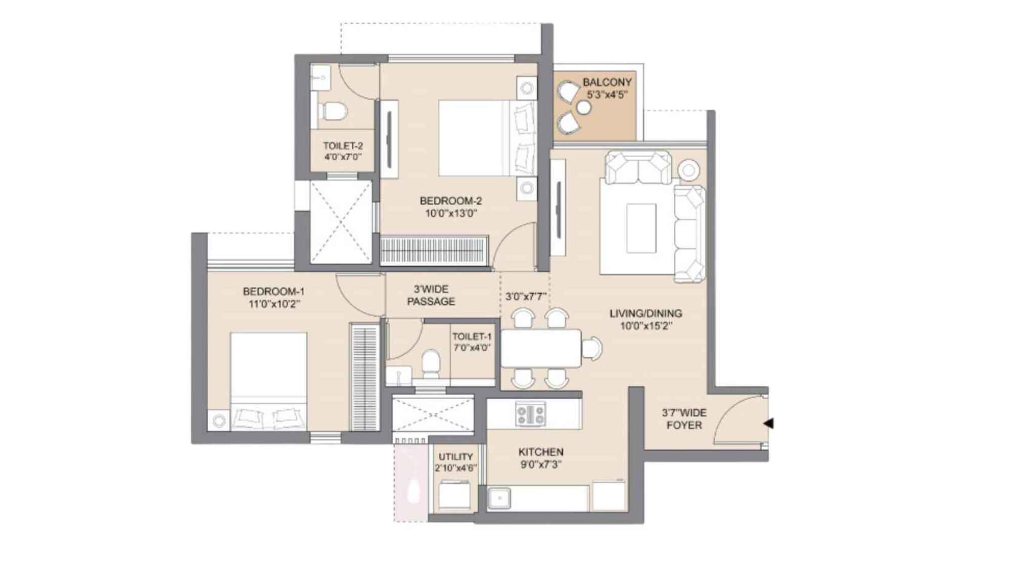 Chandak-Highscape-City-Floor-Plan-2-BHK-601-sqft