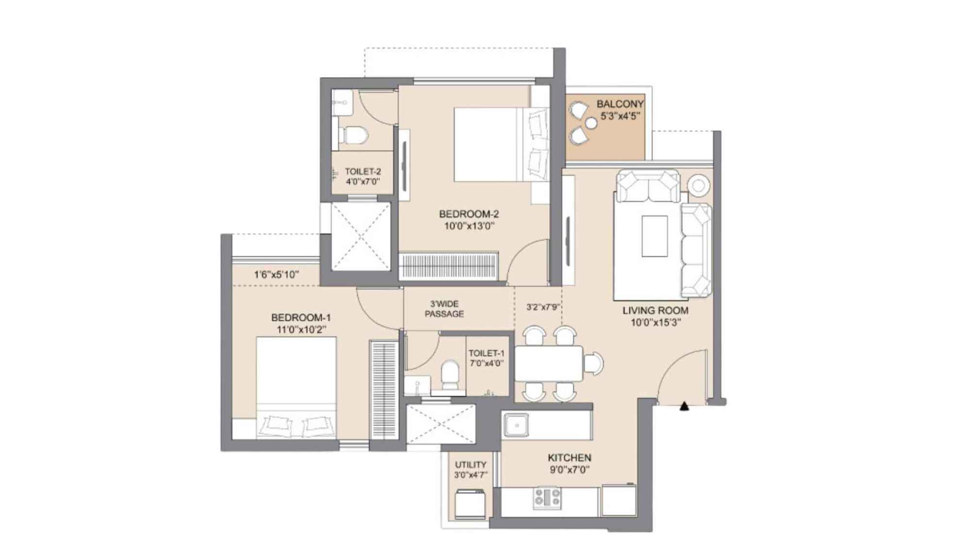 Chandak-Highscape-City-Floor-Plan-2-BHK-638-sqft