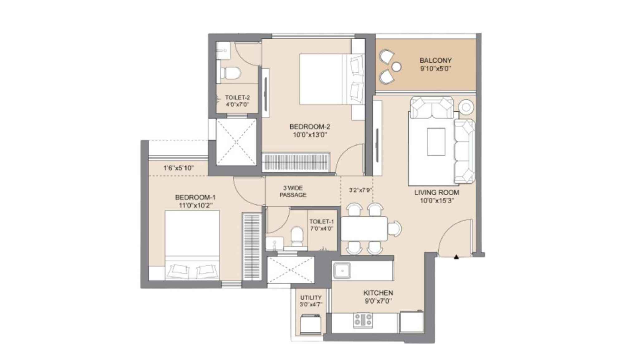 Chandak-Highscape-City-Floor-Plan-2-BHK-667-sqft