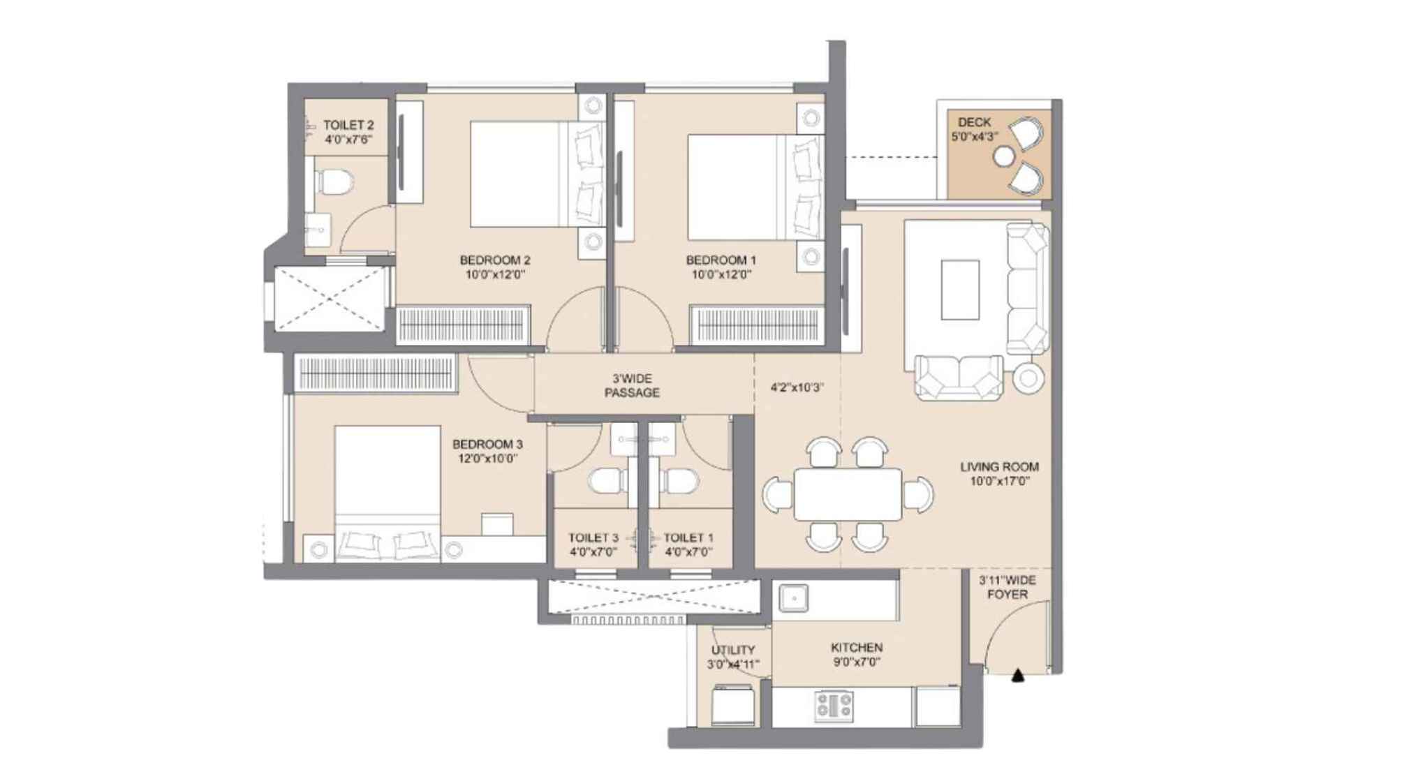 Chandak-Highscape-City-Floor-Plan-3-BHK-848-sqft