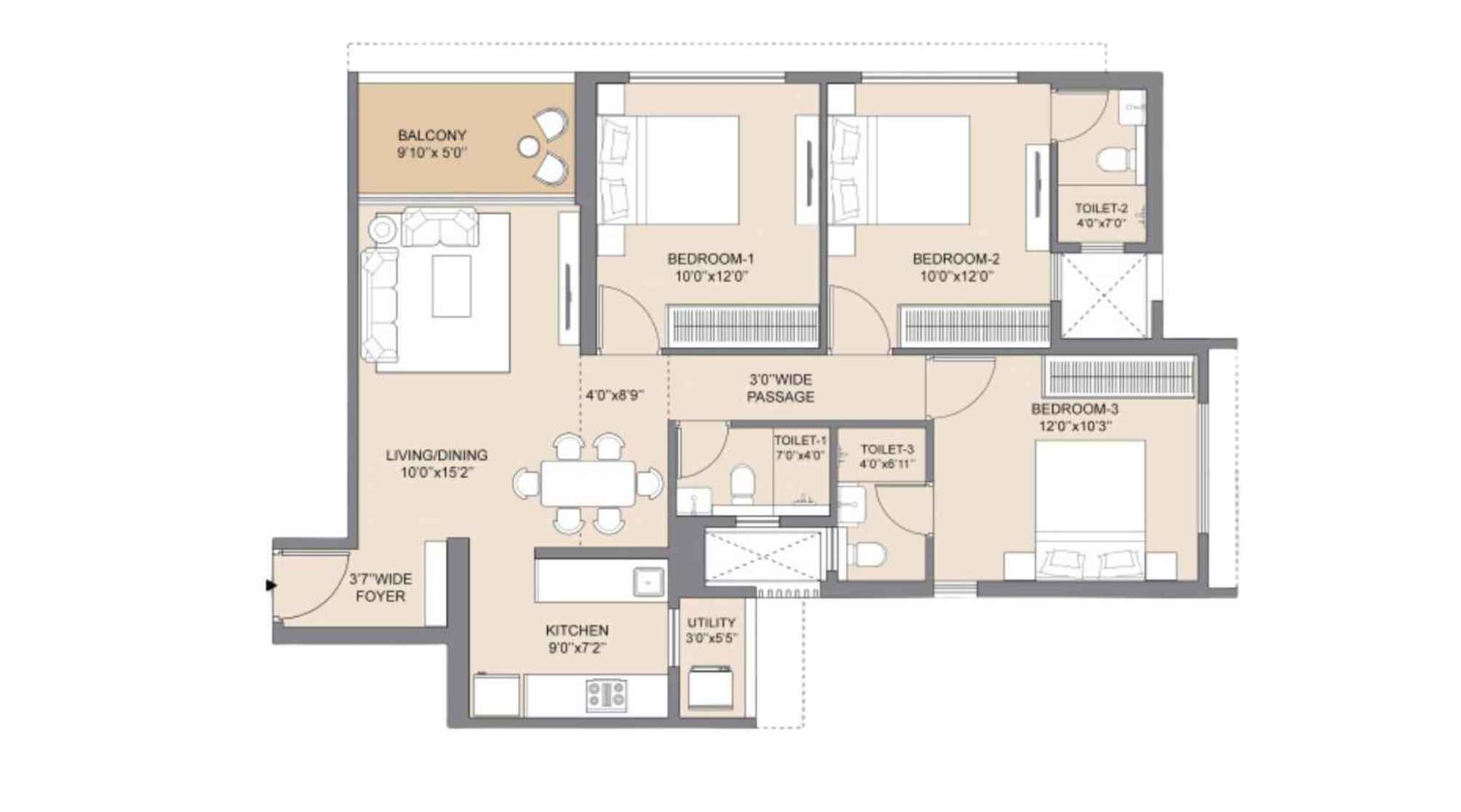 Chandak-Highscape-City-Floor-Plan-3-BHK-876-sqft